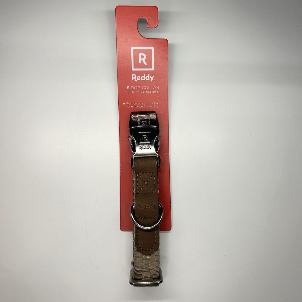 Reddy Tan Brown Jacquard Dog Collar Size Small S 9-14 Inches